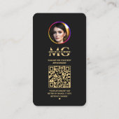 Lashes Makeup Artist Nail Tech Black Instagramm Visitenkarte (Rückseite)