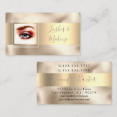 Lashes & Makeup Artist, Name/Foto, Gold/Gold Visitenkarte (Vorne/Hinten)