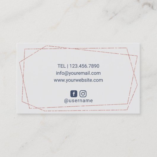 Lashes Makeup Artist Navy Blue Luxury Floral Salon Visitenkarte (Rückseite)