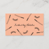 Lashes Makeup Artist Niedlich Eyelash Salon Peach Visitenkarte (Vorderseite)