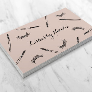 Lashes Makeup Artist Niedlich Eyelash Salon Pink Visitenkarte