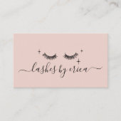 Lashes Makeup Artist Niedlich Zeichnend Blush Pink Visitenkarte (Vorderseite)