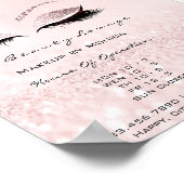 Lashes Makeup Artist Pink Beauty Salon Glitzer Poster (Ecke)
