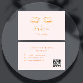 Lashes Makeup artist pink QR code Visitenkarte