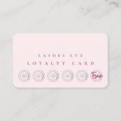 Lashes Makeup Artist Punch Pink Loyalty Card Visitenkarte (Rückseite)