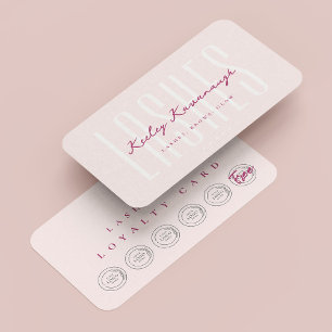 Lashes Makeup Artist Punch Pink Loyalty Card Visitenkarte