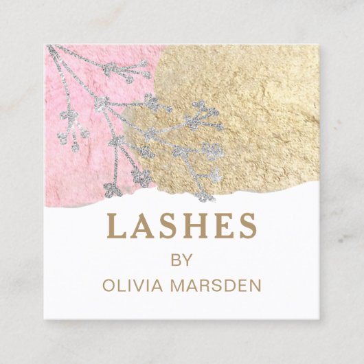 Lashes Makeup artist Quadratische Visitenkarte (Vorderseite)