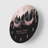 Lashes Makeup Artist Rose Gold Drilling Salon Runde Wanduhr (Winkel)