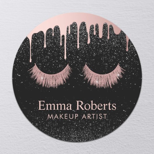 Lashes Makeup Artist Rose Gold Drilling Salon Runder Aufkleber