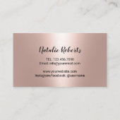 Lashes Makeup Artist Rose Gold Eyelash Typografie Visitenkarte (Rückseite)