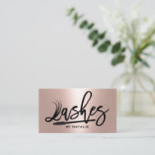 Lashes Makeup Artist Rose Gold Eyelash Typografie Visitenkarte (Stehend Vorderseite)