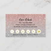 Lashes Makeup Artist Rose Gold Glitzer Loyalität Treuekarte (Rückseite)