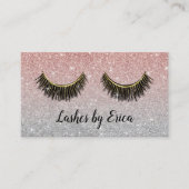 Lashes Makeup Artist Rose Gold Glitzer Loyalität Treuekarte (Vorderseite)