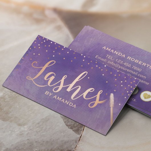 Lashes Makeup Artist Rose Gold Lila Loyalität Treuekarte