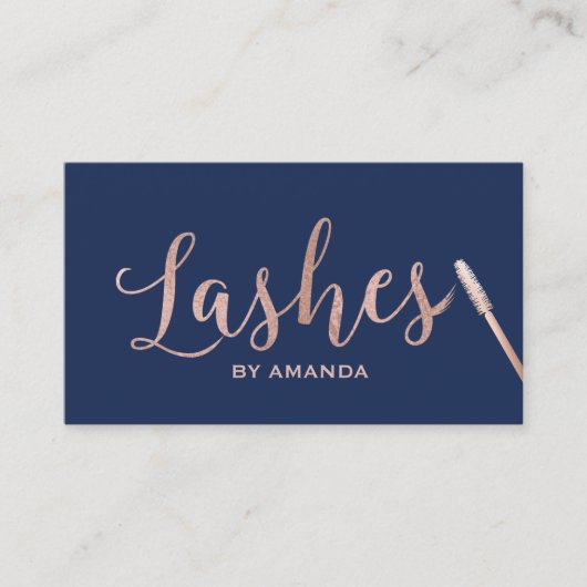 Lashes Makeup Artist Rose Gold Navy Loyalty Treuekarte (Vorderseite)