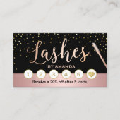 Lashes Makeup Artist Rose Gold Script Loyalty Treuekarte (Vorderseite)