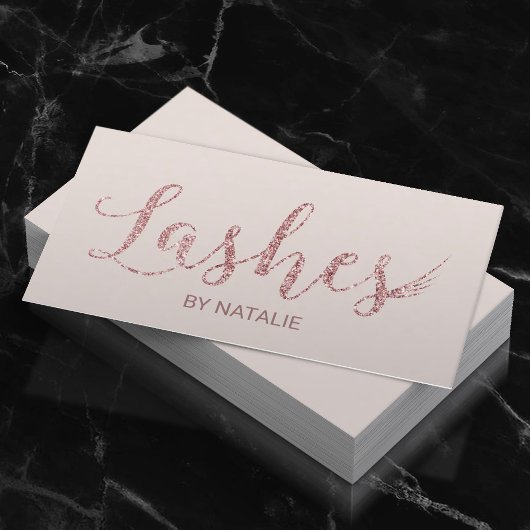 Lashes Makeup Artist Rose Gold Typografie Eyelash Visitenkarte