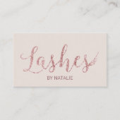 Lashes Makeup Artist Rose Gold Typografie Eyelash Visitenkarte (Vorderseite)