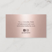 Lashes Makeup Artist Salon Rose Gold Metallic Visitenkarte (Rückseite)