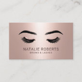 Lashes Makeup Artist Salon Rose Gold Metallic Visitenkarte (Vorderseite)