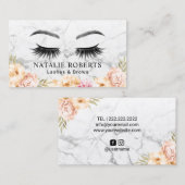 Lashes Makeup Artist Salon Vintages Blumenmoor Visitenkarte (Vorne/Hinten)