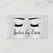 Lashes Makeup Artist Silver Glitzer Beauty Salon Visitenkarte (Vorderseite)