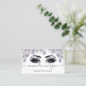 Lashes Makeup Artist Smoky Gray Visitenkarte (Stehend Vorderseite)