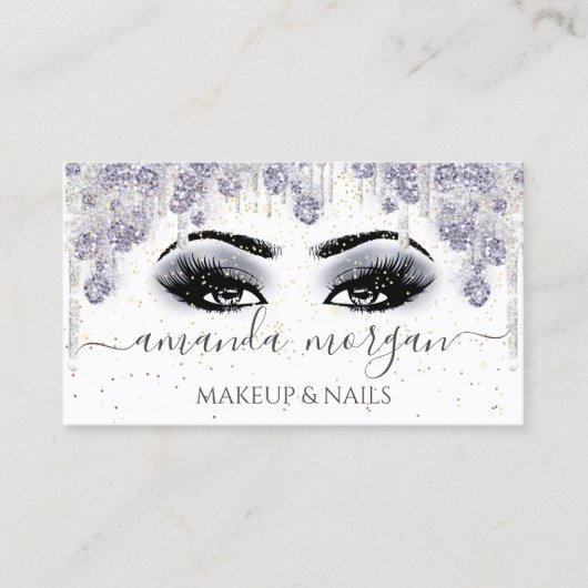 Lashes Makeup Artist Smoky Gray Visitenkarte (Vorderseite)