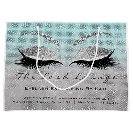 Lashes Makeup Artist Studio Aqua Große Geschenktüte (Vorderseite)