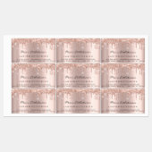 Lashes Makeup Artist Tropfen Kosmetische Rose Etiketten (Blatt)