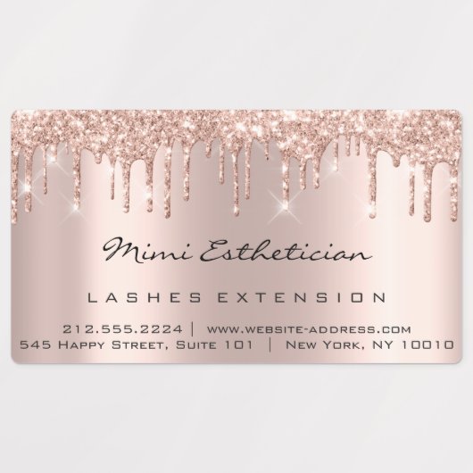 Lashes Makeup Artist Tropfen Kosmetische Rose Etiketten (Design 2)