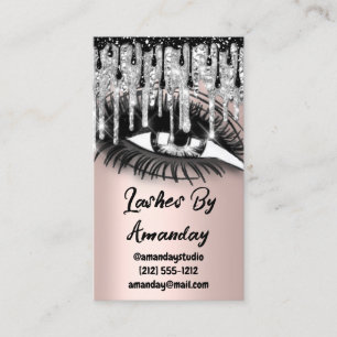 Lashes Makeup Artist Tropfens Rose QR-Code Logo Gr Visitenkarte