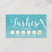 Lashes Makeup Artist Türkis Ombre Loyalty Punch Treuekarte (Vorderseite)