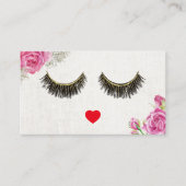 Lashes Makeup Artist Vintag Blumenbeauty Salon Visitenkarte (Vorderseite)