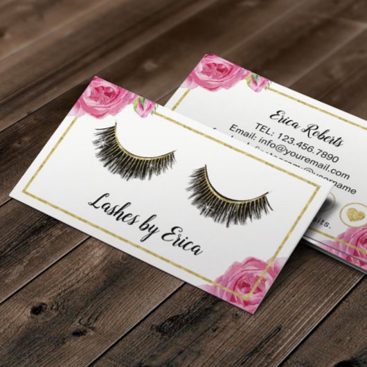 Lashes Makeup Artist Vintage Blumen Loyalität Treuekarte