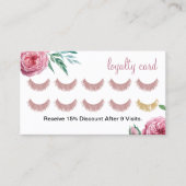 Lashes Makeup Artist Watercolor Blumenzwiebeln Treuekarte (Vorderseite)