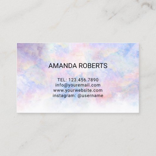 Lashes Makeup Artist Watercolor Lash Extension Visitenkarte (Rückseite)