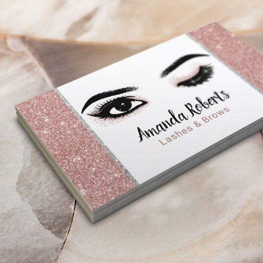 Lashes Makeup Artist Wink Eye Beauty Rose Gold Visitenkarte