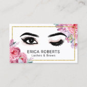 Lashes Makeup Artist Wink Eye Moderner Blumensalon Visitenkarte (Vorderseite)