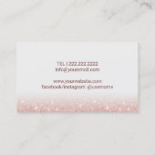 Lashes Makeup Artist Wink Eye Rose Gold Glitzer Visitenkarte (Rückseite)