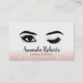 Lashes Makeup Artist Wink Eye Rose Gold Glitzer Visitenkarte (Vorderseite)