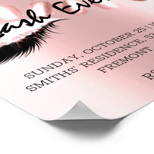 Lashes Makeup Beauty Behandlung Werbeaktion Rose Poster (Ecke)