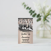 Lashes Makeup Black Tropfens QR Code Logo Rose Gol Visitenkarte (Stehend Vorderseite)