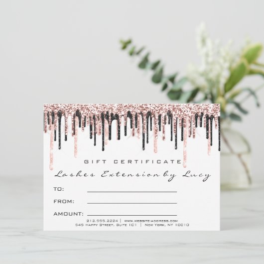 Lashes Makeup Certificate Geschenk (Stehend Vorderseite)