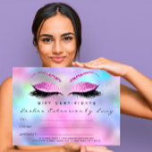 Lashes Makeup Certificate - Geschenk Blau Rosa