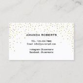 Lashes Makeup Classy Script Modern Gold Confetti Visitenkarte (Rückseite)