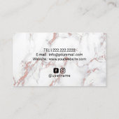 Lashes Makeup Closed Eyes Salon Rose Gold Marmor Visitenkarte (Rückseite)