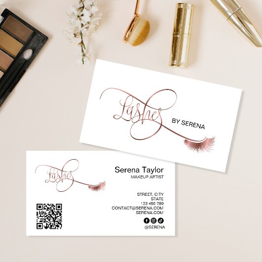Lashes Makeup Girl Lash Extension QR Code Beauty Visitenkarte