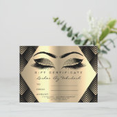 Lashes Makeup Gold Black Sepia Zertifikat Geschenk (Stehend Vorderseite)