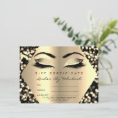 Lashes Makeup Gold Confetti Zertifikat Geschenk (Stehend Vorderseite)